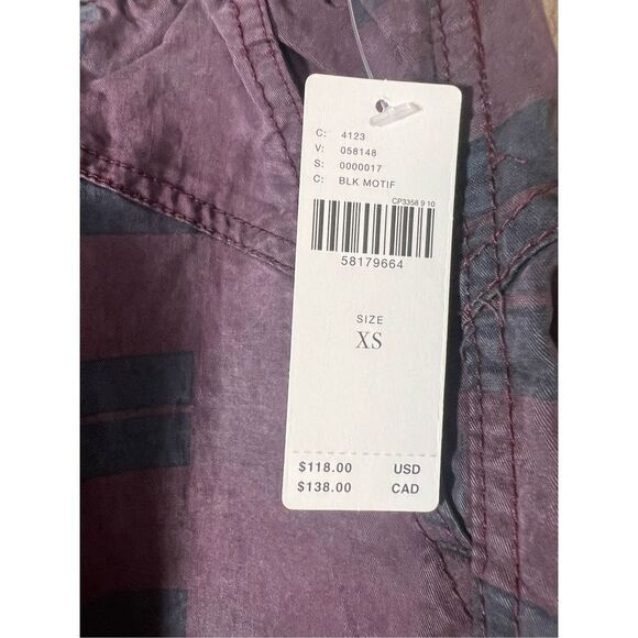 Anthropologie Women's Black and Purple jacquard Button Fly Joggers Size‎ XS - Picture 5 of 10